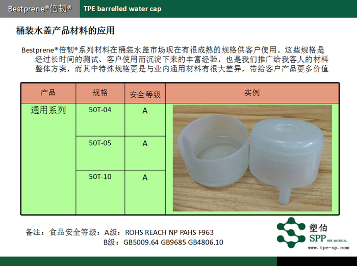 塑伯桶裝水蓋TPE材料應(yīng)用